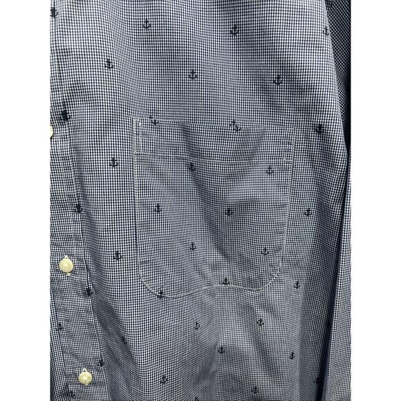 Brooks Brothers Friday Shirt Poplin Anchor Print Blue Mens Size Large - Picture 6 of 9